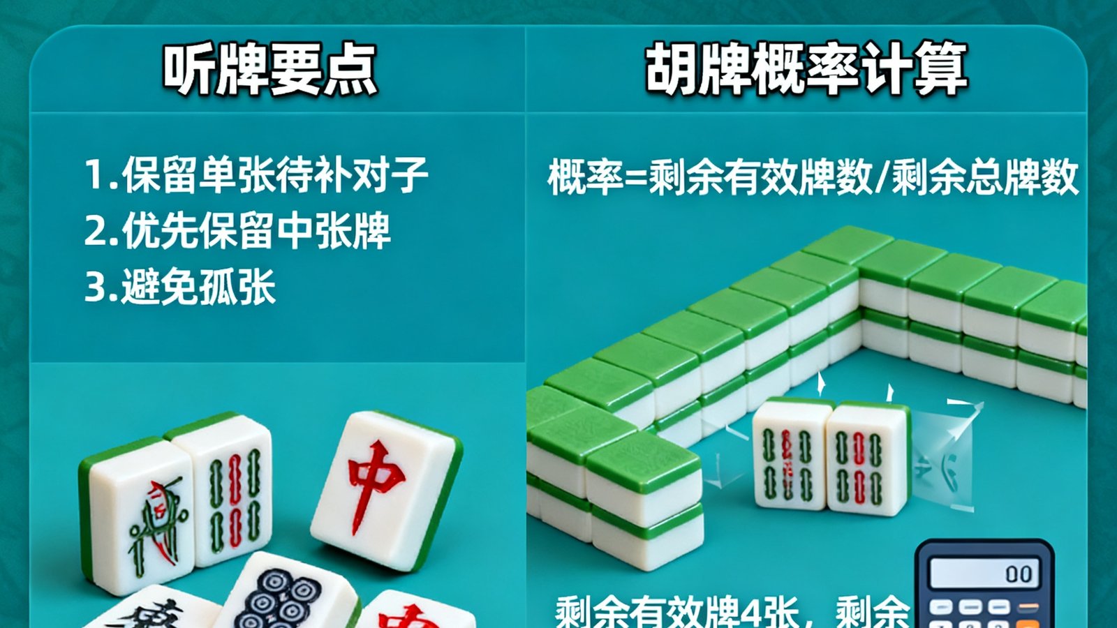 麻将清一色七对听牌技巧与胡牌概率计算